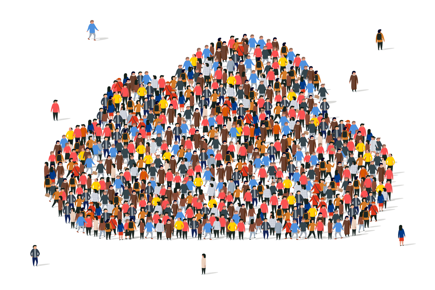 Cloud comprised of a variety of people.